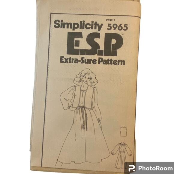 Simplicity 5965 Pattern Dress Vest Miss 8-12 Uncut Vintage Reversible Pullover - Picture 5 of 7